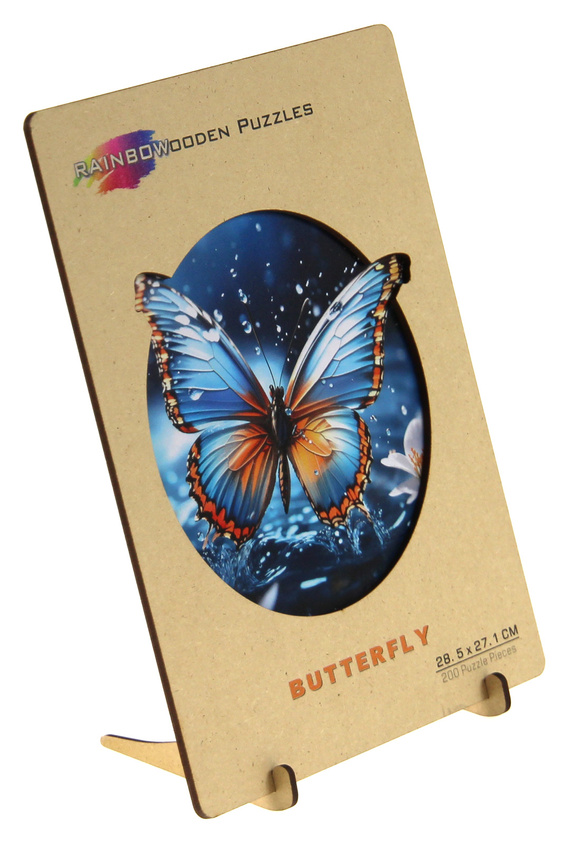Puzzle drewniane / kolorowe 200 el. - Motyl