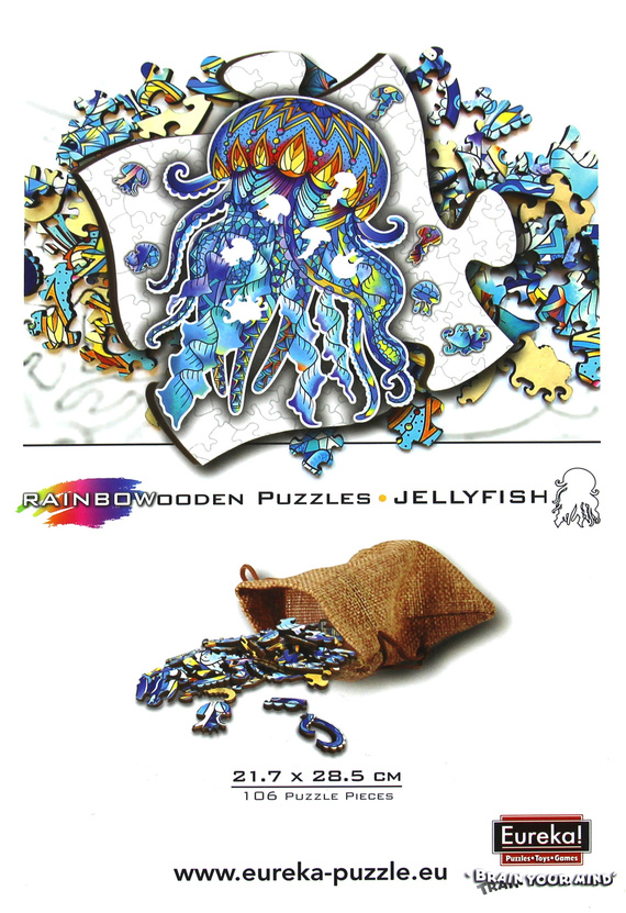 Puzzle drewniane / kolorowe 106 el. - Meduza