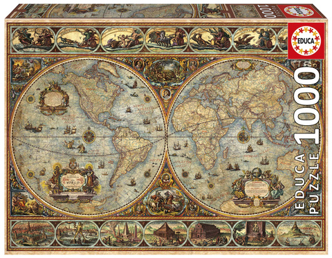 Puzzle 1000 el. Stara mapa świata