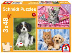 Puzzle 3 x 48 el. Najsłodsze zwierzątka