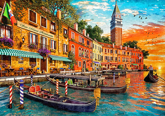 Puzzle 1000 el. Zachód słońca w Wenecji / Włochy