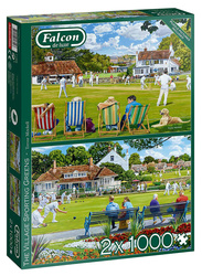 Puzzle 2 x 1000 el. FALCON Krykiet / Boule