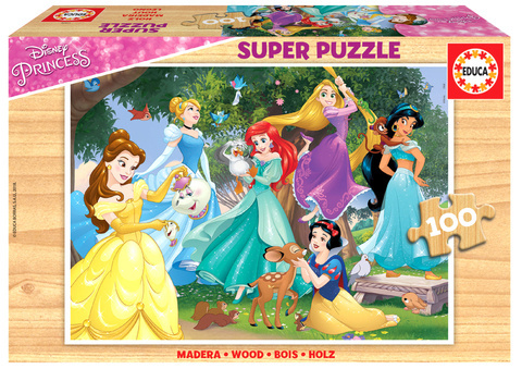 Puzzle 100 el. Księżniczki z bajek Disneya (drewniane)