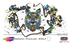 Puzzle drewniane / kolorowe 180 el. - Wilk