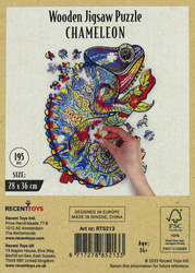 Puzzle drewniane / kolorowe 195 el. - Kameleon