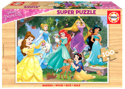 Puzzle 100 el. Księżniczki z bajek Disneya (drewniane)