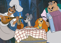 Puzzle 2 x 48 el. Król Lew / Zakochany kundel