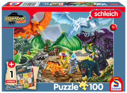 Puzzle 100 el. SCHLEICH / ELDRADOR Bitwa o Super Kryształ + figurka