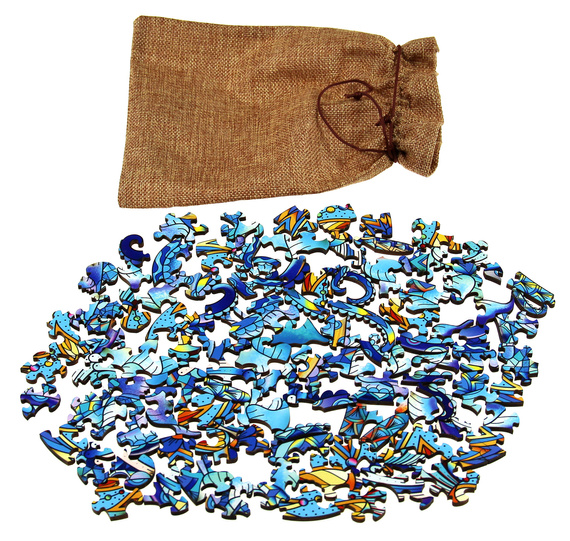 Puzzle drewniane / kolorowe 106 el. - Meduza