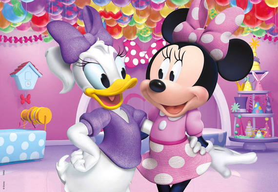 Puzzle 2 x 50 el. Myszka Minnie / Daisy (drewniane)