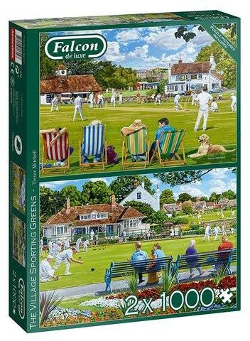 Puzzle 2 x 1000 el. FALCON Krykiet / Boule