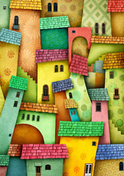 Puzzle 1000 el. Radosne domy