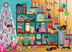 Puzzle 1000 el. Święta oczami kota