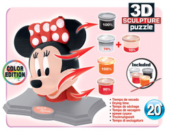 Puzzle 3D 160 el. Myszka Minnie (rzeźba do pomalowania)