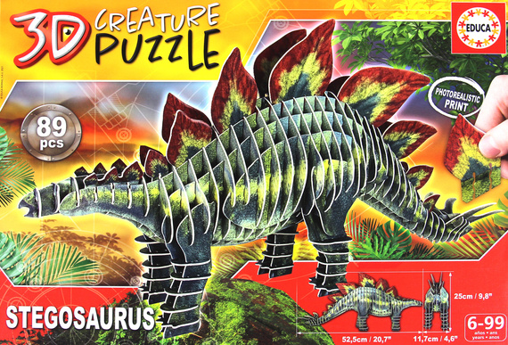 Puzzle 3D Dinozaury - Stegozaur 89 el.