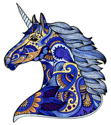 Puzzle drewniane / kolorowe 185 el. - Jednorożec