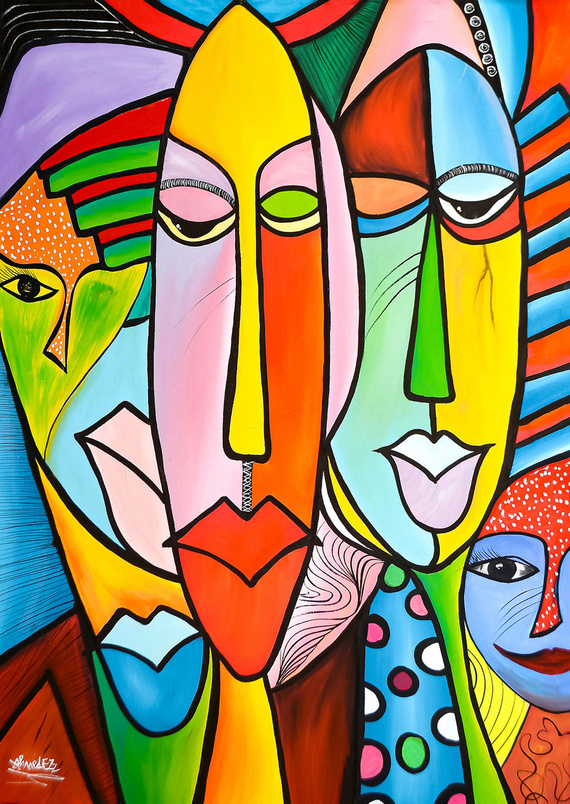 Puzzle 1000 el. Kolorowe twarze