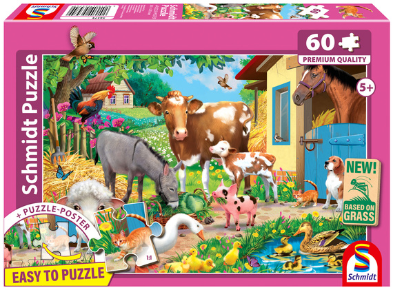PQ Puzzle 60 el. Zwierzęta na farmie