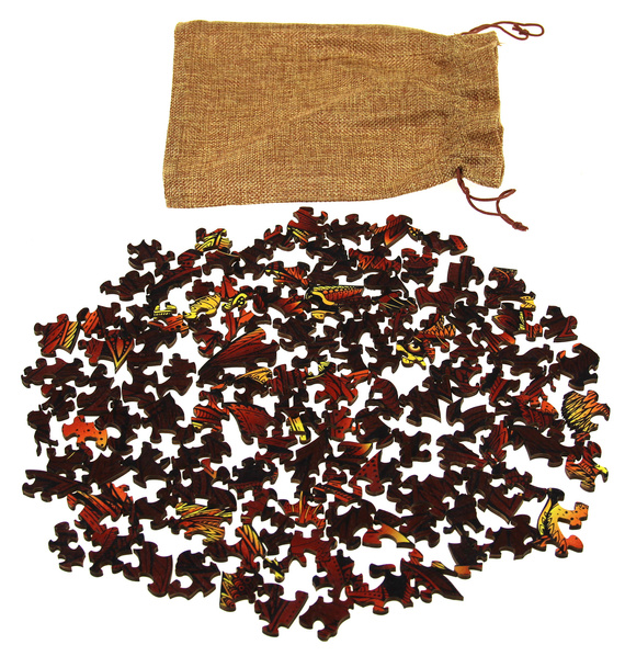 Puzzle drewniane / kolorowe 121 el. - Lew