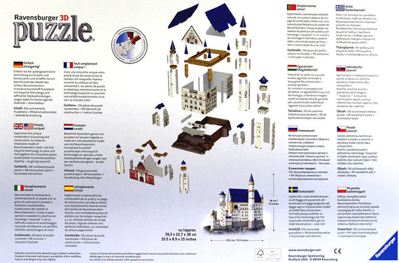 Puzzle 3D - Zamek Neuschwanstein
