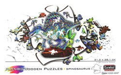 Puzzle drewniane / kolorowe 118 el. - Spinozaur