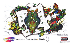 Puzzle drewniane / kolorowe 137 el. - Sowa
