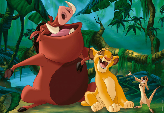 Puzzle 2 x 25 el. Król Lew (drewniane)