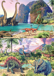 Puzzle 2 x 100 el. Dinozaury (panorama)