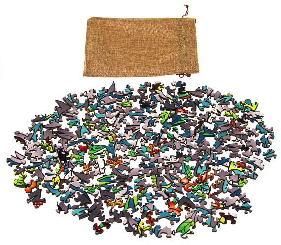 Puzzle drewniane / kolorowe 180 el. - Wilk