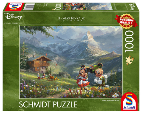 PQ Puzzle 1000 el. THOMAS KINKADE Myszka Miki & Minnie w Alpach (Disney)
