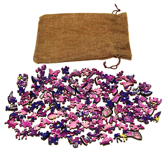 Puzzle drewniane / kolorowe 110 el. - Jednorożec