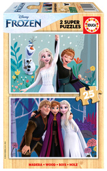 Puzzle 2 x 25 el. Kraina Lodu (drewniane)