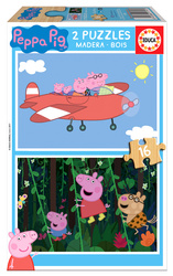 Puzzle 2 x 16 el. Świnka Peppa (drewniane)