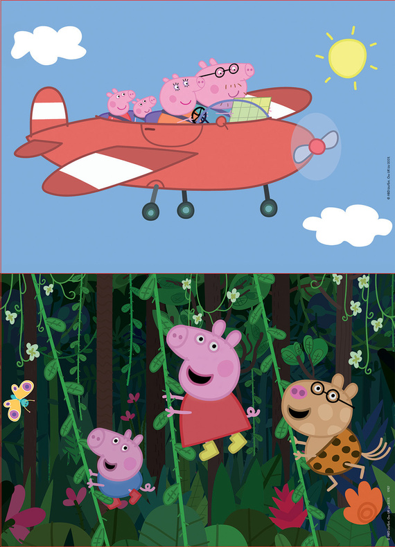 Puzzle 2 x 16 el. Świnka Peppa (drewniane)
