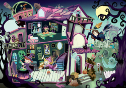 Puzzle 100 el. Dom pełen duchów