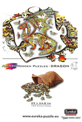 Puzzle drewniane / kolorowe 104 el. - Smok