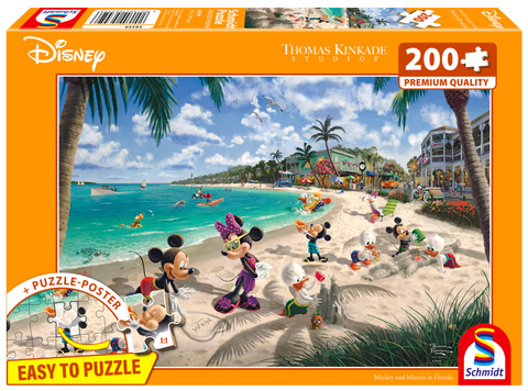 PQ Puzzle 200 el. THOMAS KINKADE Myszka Miki & Minnie na Florydzie (Disney)