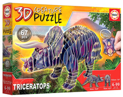 Puzzle 3D Dinozaury - Triceratops 67 el.