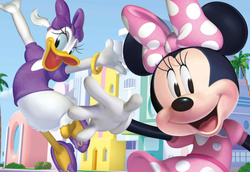 Puzzle 2 x 50 el. Myszka Minnie / Daisy (drewniane)