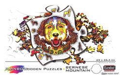 Puzzle drewniane / kolorowe 118 el. - Berneński pies pasterski
