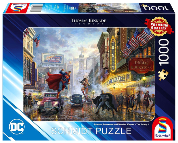 PQ Puzzle 1000 el. THOMAS KINKADE Batman, Wonder Woman, Superman (DC)