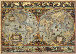 Puzzle 1000 el. Stara mapa świata