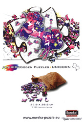 Puzzle drewniane / kolorowe 110 el. - Jednorożec