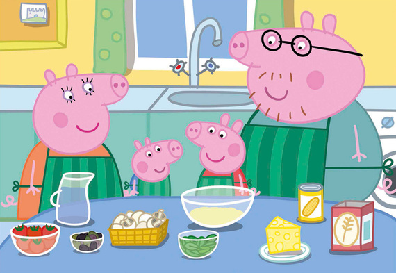 Puzzle 2 x 25 el. Świnka Peppa (drewniane)