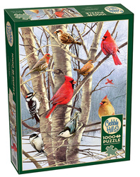 Puzzle 1000 el. Zimowe ptaki