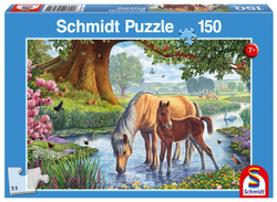 Puzzle 150 el. Konie przy strumieniu