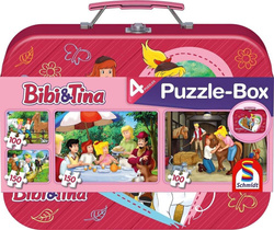 Puzzle 2 x 100 el. + 2 x 150 el. W WALIZCE - Bibi & Tina