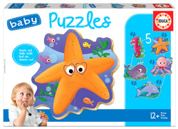 Puzzle 2-4 el. Morskie stworzenia