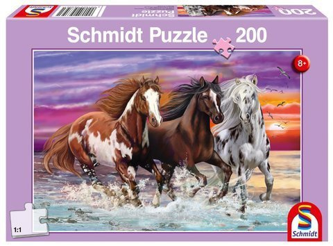 Puzzle 200 el. Trzy dzikie konie
