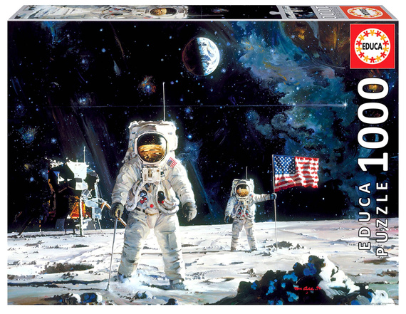 Puzzle 1000 el. Pierwsi ludzie na księżycu